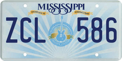 MS license plate ZCL586