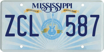 MS license plate ZCL587