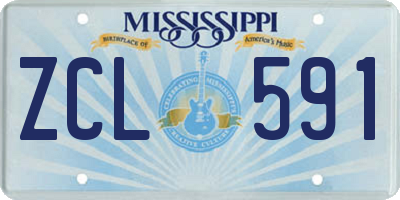 MS license plate ZCL591