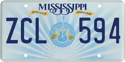 MS license plate ZCL594