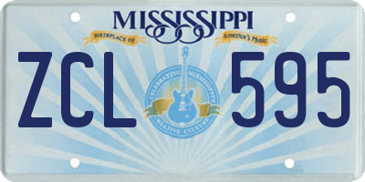 MS license plate ZCL595
