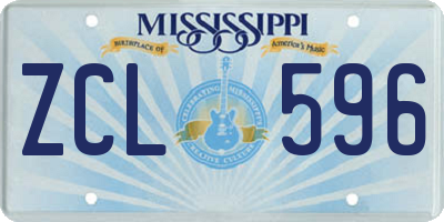 MS license plate ZCL596