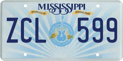 MS license plate ZCL599