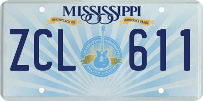 MS license plate ZCL611