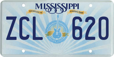 MS license plate ZCL620