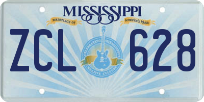 MS license plate ZCL628