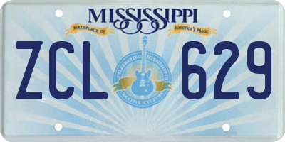 MS license plate ZCL629
