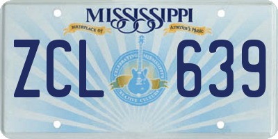 MS license plate ZCL639