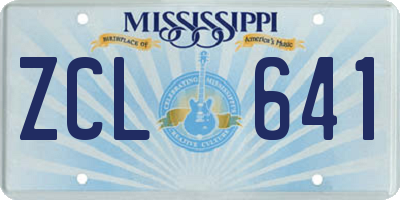MS license plate ZCL641