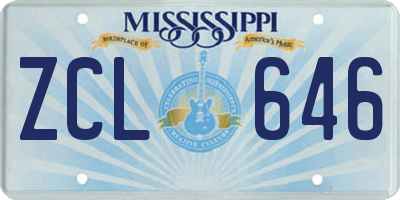 MS license plate ZCL646