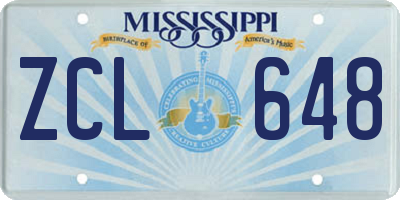 MS license plate ZCL648