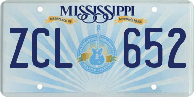 MS license plate ZCL652