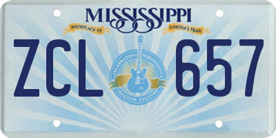 MS license plate ZCL657