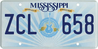 MS license plate ZCL658