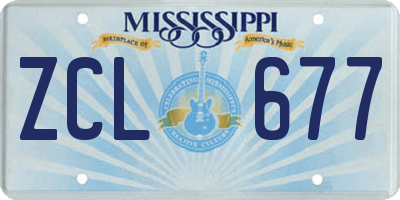 MS license plate ZCL677