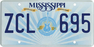 MS license plate ZCL695