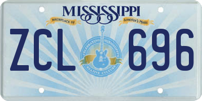 MS license plate ZCL696