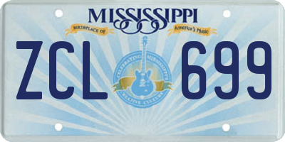 MS license plate ZCL699