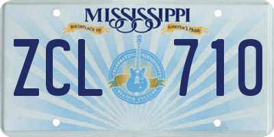 MS license plate ZCL710