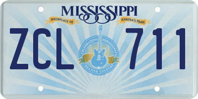 MS license plate ZCL711