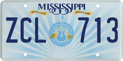 MS license plate ZCL713
