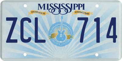 MS license plate ZCL714