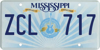 MS license plate ZCL717
