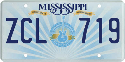 MS license plate ZCL719