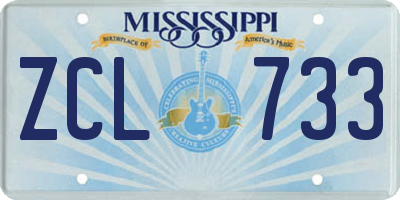 MS license plate ZCL733