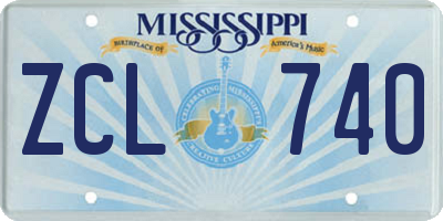 MS license plate ZCL740