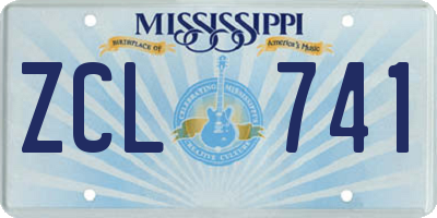 MS license plate ZCL741