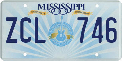 MS license plate ZCL746