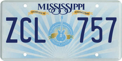 MS license plate ZCL757