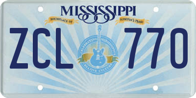 MS license plate ZCL770