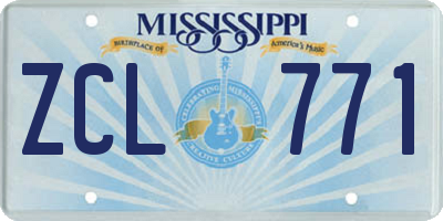 MS license plate ZCL771
