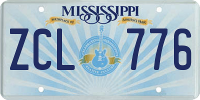 MS license plate ZCL776