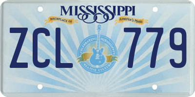 MS license plate ZCL779