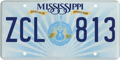MS license plate ZCL813