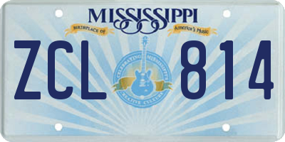 MS license plate ZCL814