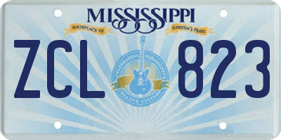 MS license plate ZCL823