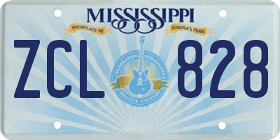 MS license plate ZCL828