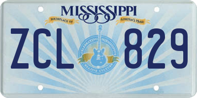 MS license plate ZCL829