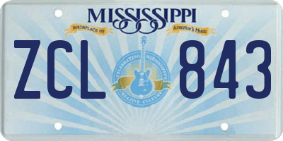 MS license plate ZCL843