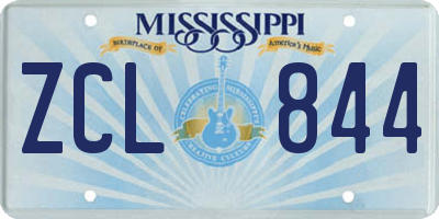 MS license plate ZCL844