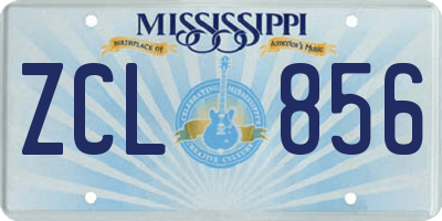 MS license plate ZCL856