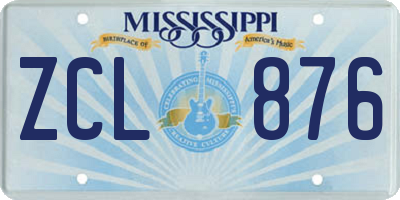MS license plate ZCL876