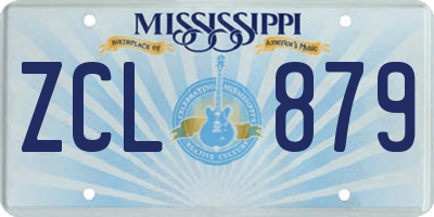 MS license plate ZCL879