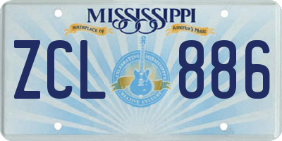 MS license plate ZCL886