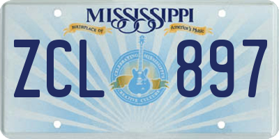 MS license plate ZCL897