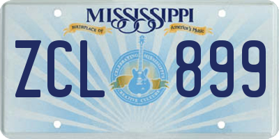 MS license plate ZCL899
